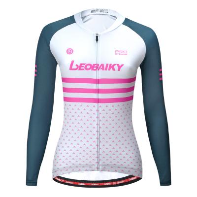 China Custom Women Cycling Long Sleeve Cycling Jersey Breathable Modern Comfort Bike Customized Design for sale