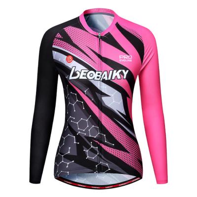 China Sport Breathable Bicycle Women's Zipper Cycling Shirt Button Down Cycling Pink Bottoms For Girls for sale