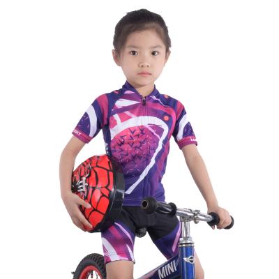 China OEM Breathable Kid Bicycle Cycling Clothes Polyester Short Sleeve Kids Cycling Jersey Sets for sale