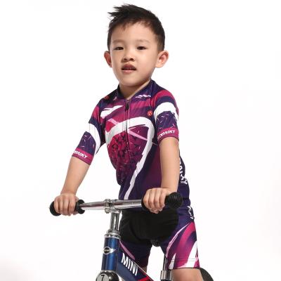 China Breathable Custom Wholesale Kids Cycling Jersey Bicycle Wear Kid Short Sleeve Cycling Jersey Set for sale