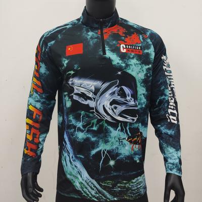 China High Performance Antibacterial Quick Dry Long Sleeve Mens Custom Made UV Fishing Shirts Fishing Wear for sale