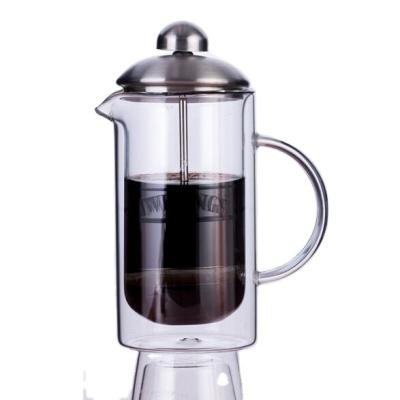 China Best Selling 350ML Sustainable Double Wall Glass French Press for sale