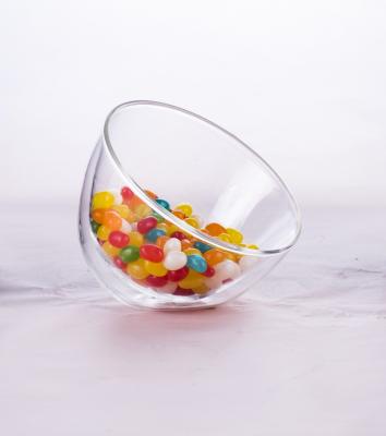 China 200ML Sustainable Double Wall Glass Candy Bowl for sale