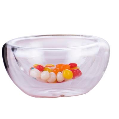 China Sustainable Hot Sales Double Wall Candy Glass Bowl for sale