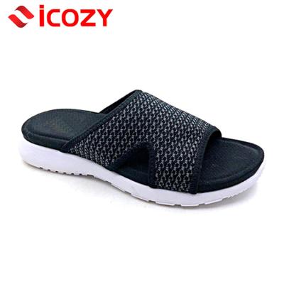 China DM Ladies Flat Sandals Knit Upper Women Slipper for sale