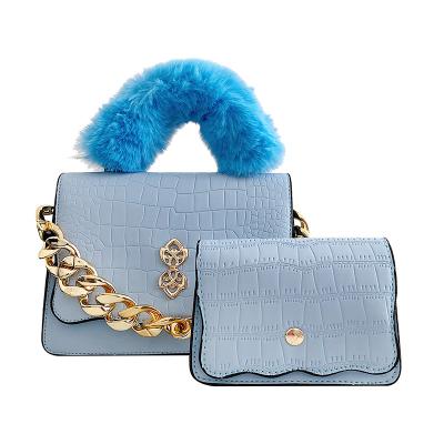 China 2022 High Quality China PU Ladies Bags Handbag Set Little Girl Clips Cosmetic Bag Luxury Women for sale