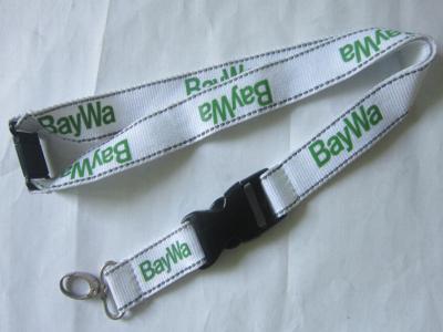 China White Polyester Reflective Lanyard With Reflective Band for sale