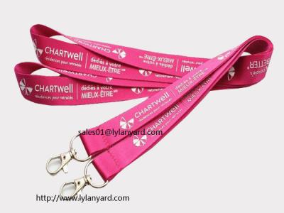 China Imprinted Polyester Lanyard, Branded Neck Lanyard with Lobster Claw for sale