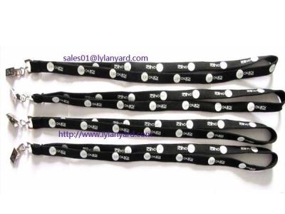 China Wholesale White Logo  Hollow Lanyard,  Tubular Lanyard with Metal Bulldog for sale