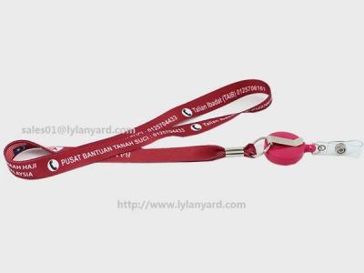 China Retractable ID Badge Reel Lanyard, Custom Logo Lanyards with Plastic Badge for sale