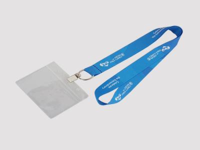 China Clear Bank ID Credit Card Case Holder with Webbing, Dye Sublimation Printing ID Card Holder Lanyard for sale