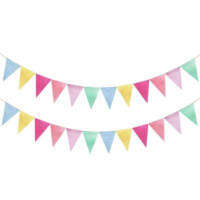 China Environmentally Friendly Hot Selling Baby Shower Birthday Party Rainbow Bunting Bunting Banner Colorful Bunting Decoration for sale