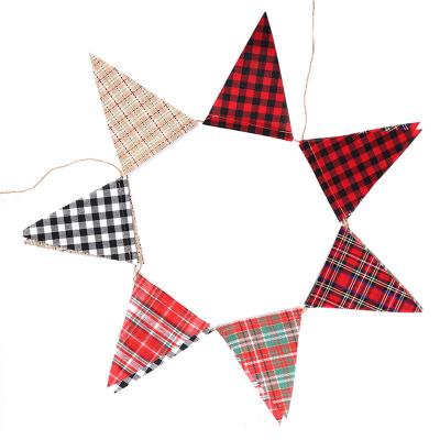 China 12 Colored Environmentally Friendly Flags Decoration Hot Sale Background Party Pull Flag Triangle Banner Party Holiday Ornament for sale