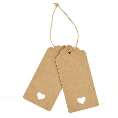 China Viable Hollow Heart Shaped Wrapping Paper Tag Gift Tag With Jute Rope Programmable Card, For Wedding, Birthday, Gift for sale