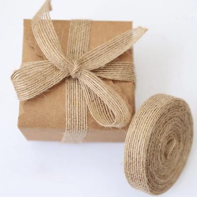 China 3.8cm Roll 10 Meter Roll Hemp Rope Hemp Ribbon DIY Hemp Ribbon Jute Silk Handmade Jute Hemp Ribbon Anti-Pilling Fish for sale