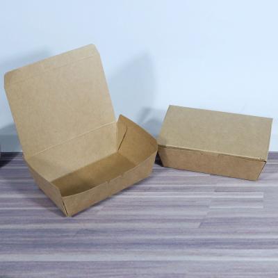 China Disposable Take Out Fast Food Packaging Paper Box For Noodle Salad Packaging Catering And Fast Food Party Kraft Brown Take Out Boxes for sale