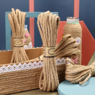 China Wholesale Natural Jute 6mm Ribbon Burlap Hemp Manual Wrapping Gift Opens DIY Decoration Rope Twine Sisal Jute Hemp Recyclable Wrapping Rope for sale