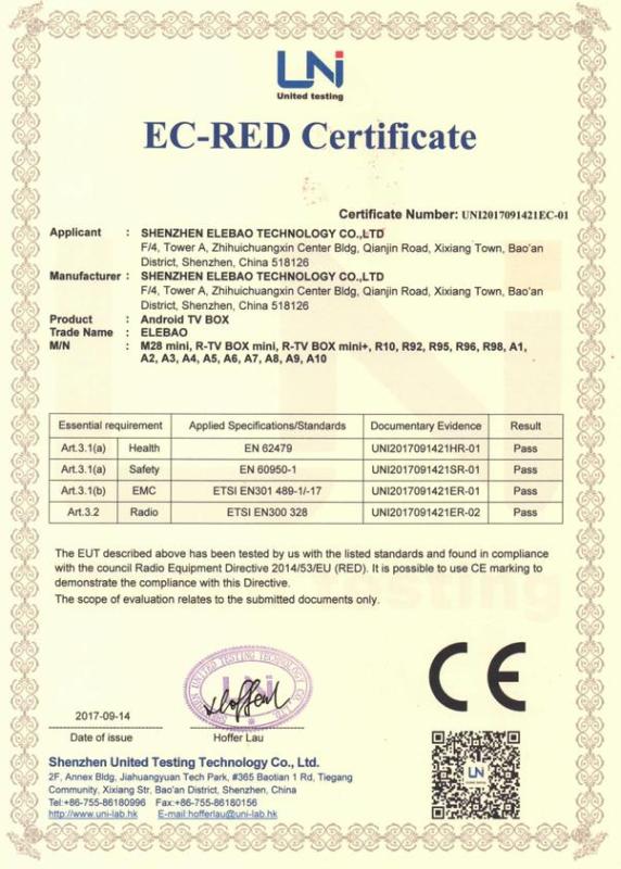 CE - Shenzhen Elebao Technology Co., Ltd.