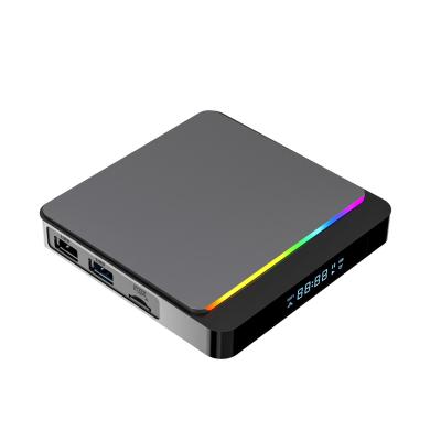 China Dynamic RGB Lighting Innovative Design New X3PRO Android TV Box S905X3 BT 4GB Ram 32GB ROM, wifi AC 8K dual video to decode with programmable dynamic RGB light for sale