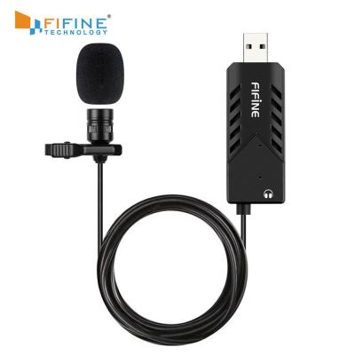 China Mini Lavalier Microphone Fifine k053 USB Lavalier Microphone Cardioid Lapel MIC For Computer for sale