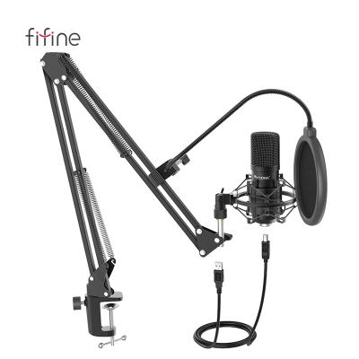 China USB Microphone Fifine T730 Live Streaming Studio Microphone Condenser PC MIC USB Recording Microphone for sale