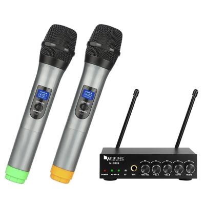 China Perfect Sound Fifine UHF Dual Channel Wireless Handheld Microphone for sale