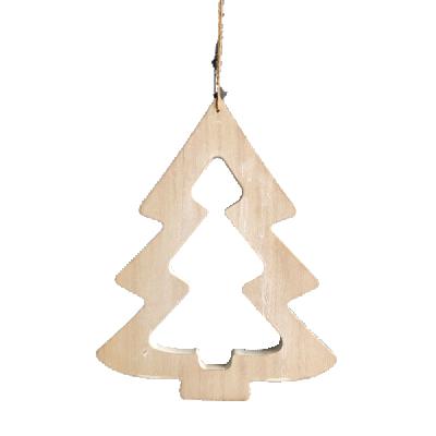 China China Wooden Christmas Tree Ornaments Hanging Decorations for sale