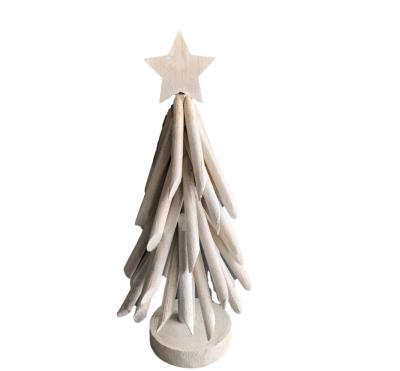 China China White Wash Tree Shape Christmas Decorative Christmas Tree Stand Wooden Stander for sale