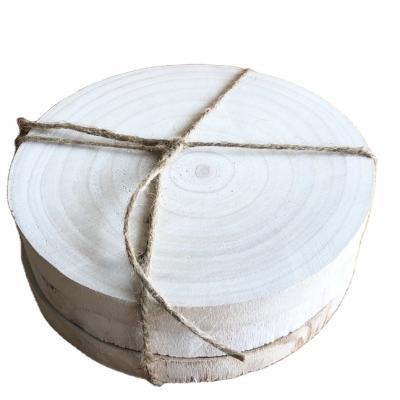 China Europe New Product Natural Wood Slices Round Shape Pieces Recyclable Wood Craft for sale