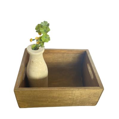 China Europe Rustic Wooden Flower Planter Box Indoor Rectangular Centerpiece Window Planter Box For Wedding Decor for sale