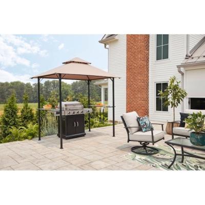 Chine Tente extérieure de gril de patio Gazebo AJUNION 5x8 Double grill à couvercle à gril avec cadre en acier à vendre