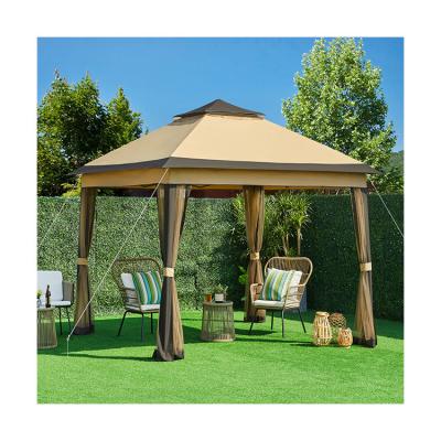 China Powder Coated 3.3x3.3M Outdoor Gazebo Tent Pop Up with 4 Mesh Sidewalls Waterproof for sale