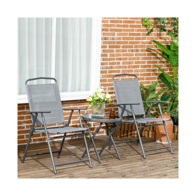 China Tragbare Klappstuhl Balkon Möbel Bistro Set Gartenstuhl AJUNION Metall Outdoor zu verkaufen