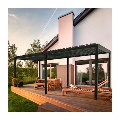 Chine Pergola métallique de jardin en plein air bioclimatique L20xW10ft avec système de toit à luge étanche à vendre