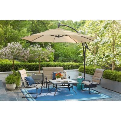 China Outdoor Furniture AJUNION 11ft Waterproof Cantilever Umbrella with Solar Power LED for sale