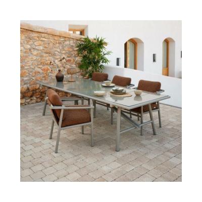 China Minimalist Outdoor Dining Set AJUNION Luxury Aluminum Furniture for Garden or Cottage for sale