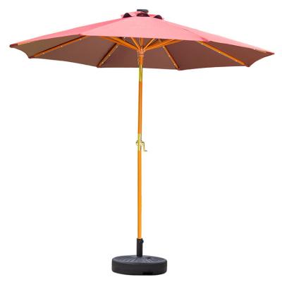 China Madera maciza Parasol redondo Paraguas para camping al aire libre Muebles de jardín de patio en venta