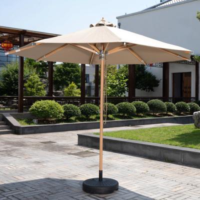 China Wooden Pole Outdoor Garden Sunshade Umbrella for Patio Villa Restaurant Hotel for sale