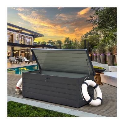 Chine Moderne design AJUNION 600L boîte de rangement de jardin à l'extérieur imperméable à l'eau métallique pour piscine à vendre