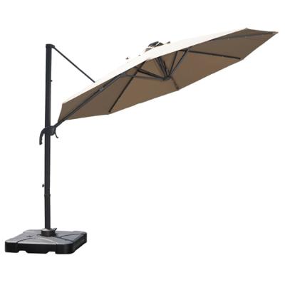 China Outdoor Furniture Must-Have Large Aluminium Hand Crank Umbrella with Solar LED Lights for sale