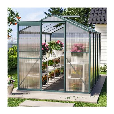 China 10x6 ft Transparent Garden Greenhouse Polycarbonate with 2 Vents Shed Type Transparent for sale