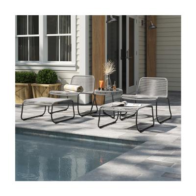 China Minimalist Design Garden Set 2 Seating Outdoor Furniture Lounge Set for Poolside Garden for sale