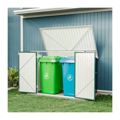 China Galvanized Steel Bin Storage Shed with Lockable Doors Rot Proof Metal Type Steel for sale