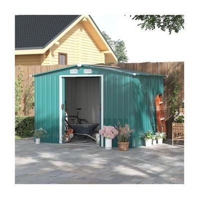 China 2.06D x 2.58W x 1.78H Meters Double Sliding Door Metal Garden Building Shed with 4 Vents for sale