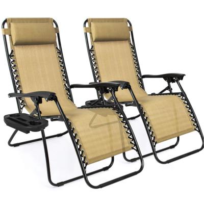 China None Logo Outdoor Beach Patio Garden Camping Hiking Portable Folding Steel Recliner Chaise Lounge Chair for sale