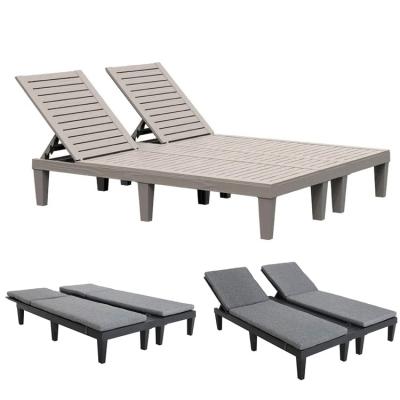 China Silla de tumbona ajustable y apilada de plástico para piscina de hotel en la playa exterior en venta