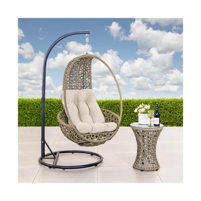 China Modern Design Style AJUNION Patio Swings WickerRattan Hanging Chair for Outdoor Furniture for sale