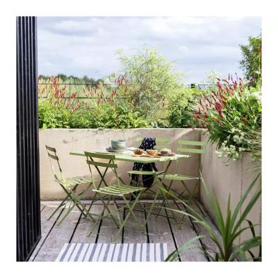 China AJUNION 4 Sitzplätze Klappmetall Terrasse Set Stahl Garten Set Klapptisch und Stuhl Outdoor Bistro Set zu verkaufen