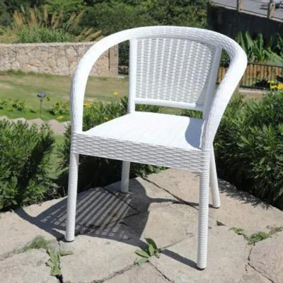 China Plastic Rattan Stackable Cafe Dining Arm Chair for Wedding Banquet in Outdoor Garden for sale