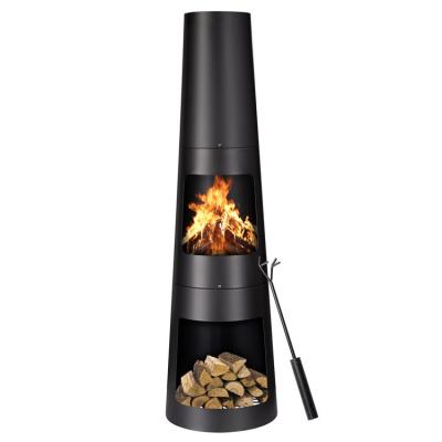 China Outdoor Patio Garden Camping Fire Pit with Poker Cast Iron Charcoal Fireplace Chimenea for sale